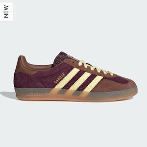 NWT Adidas Gazelle Indoor Sneakers Maroon Brown Yellow Sz Men 6/Women 7